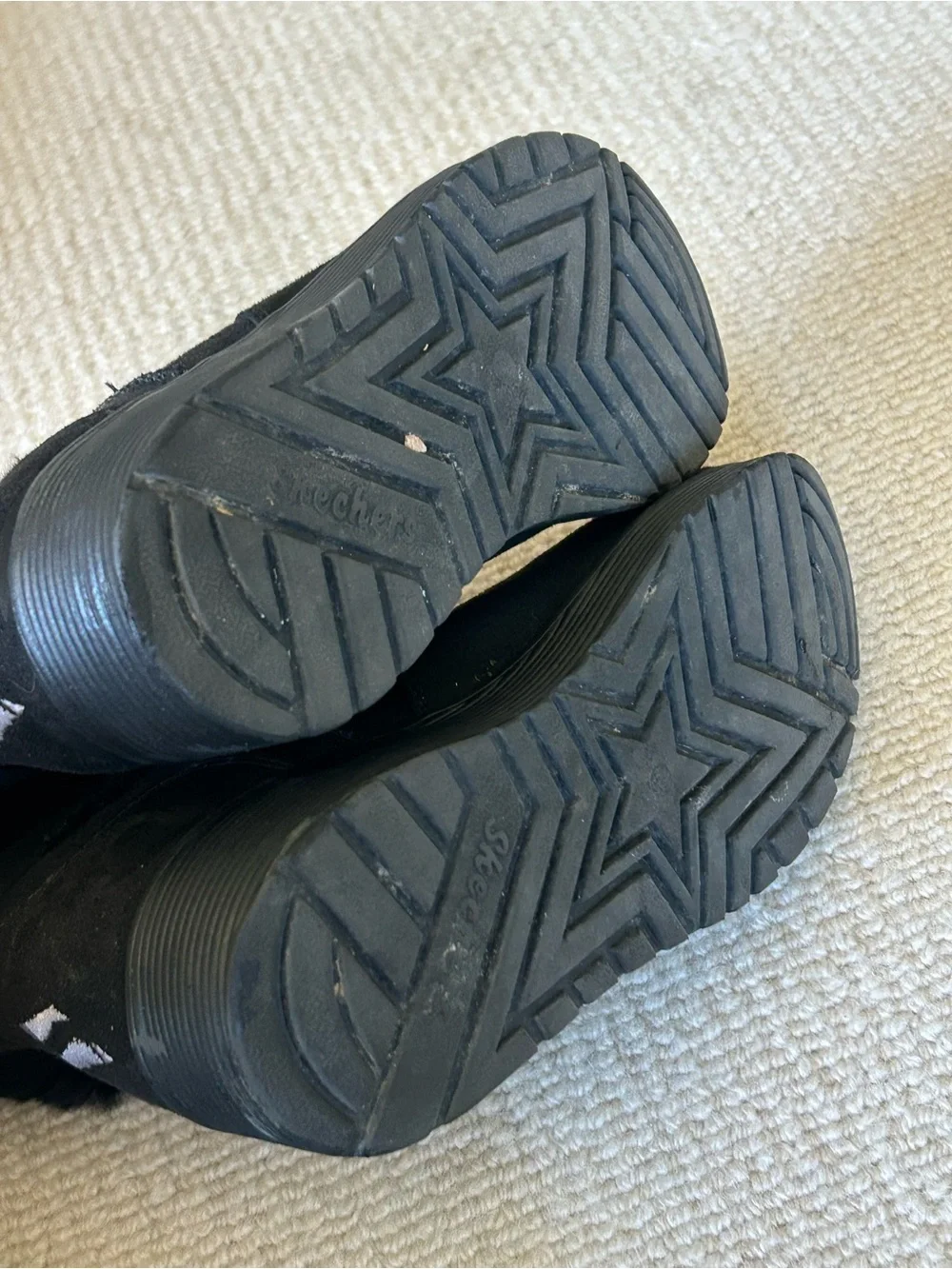 Skechers Black Faux Fur Trim Kids Winter Boots